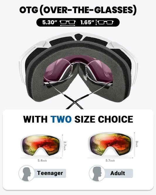 Goggles With Cover Snowboard Snow OTG Anti-Fog