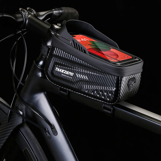 1L Bicycle Upper Tube Bag Waterproof 6.8" Touch Screen