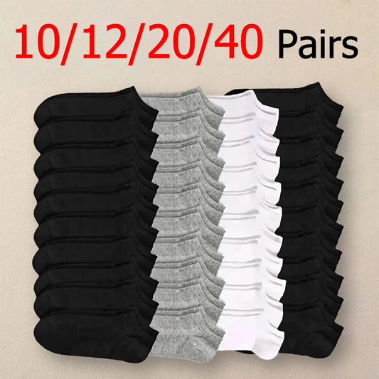 10/12/20/40 Pairs Men Boat Non Pill Ankle Socks